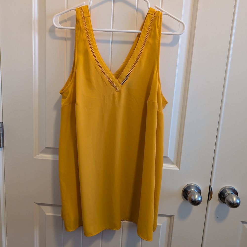 Yellow Sleeveless V-Neck Top